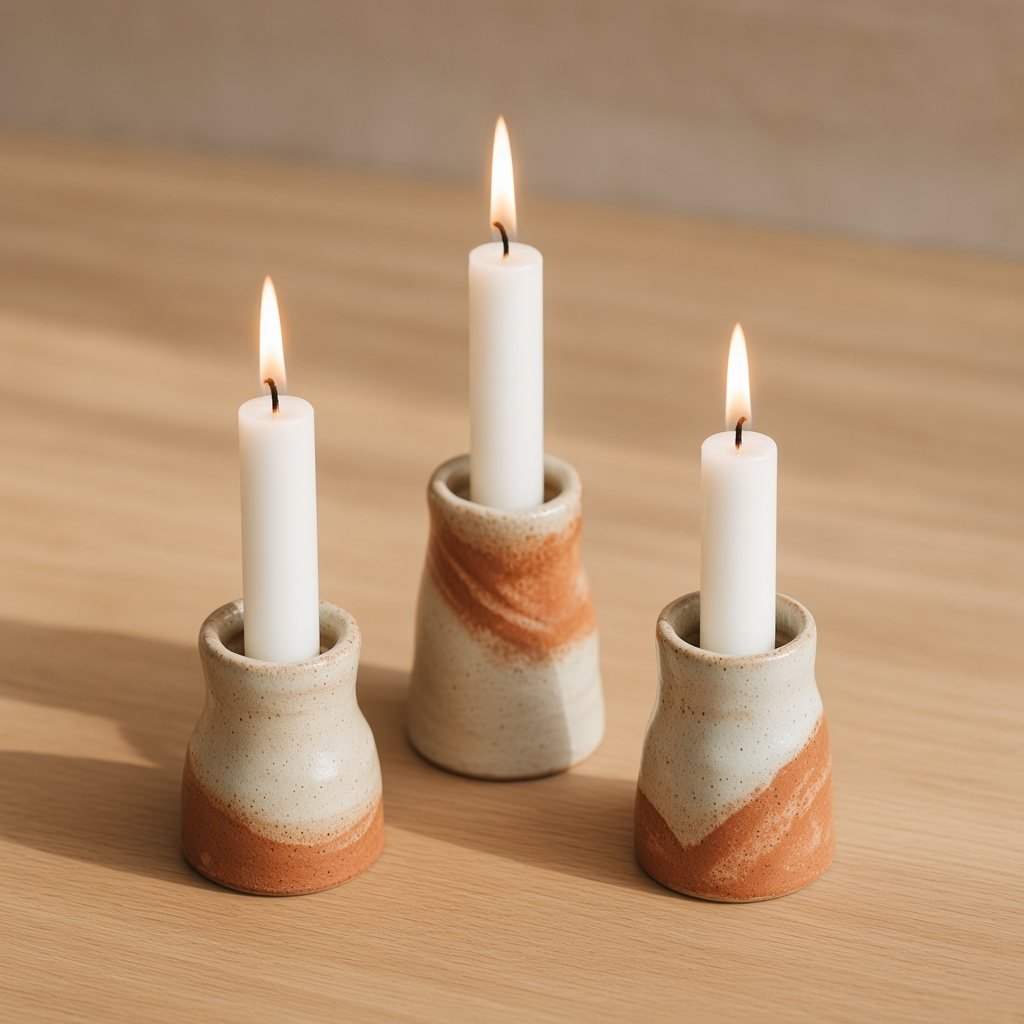 Kerzenhalter-Set Keramik, 3-teilig